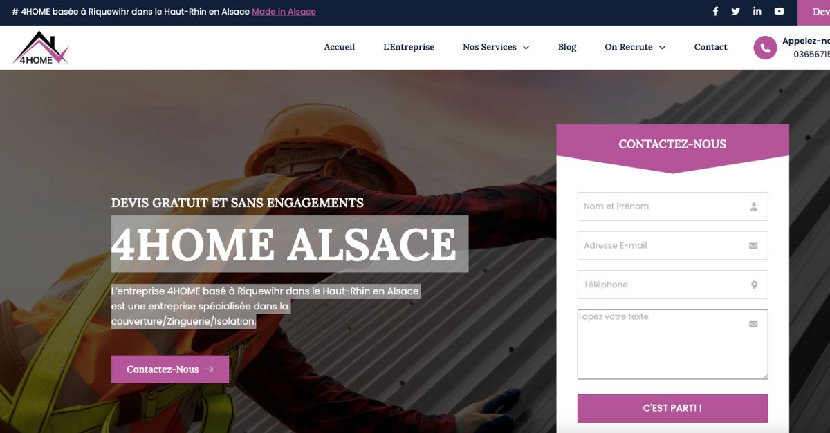 Création d'un site web couvreur et zingueur en Alsace