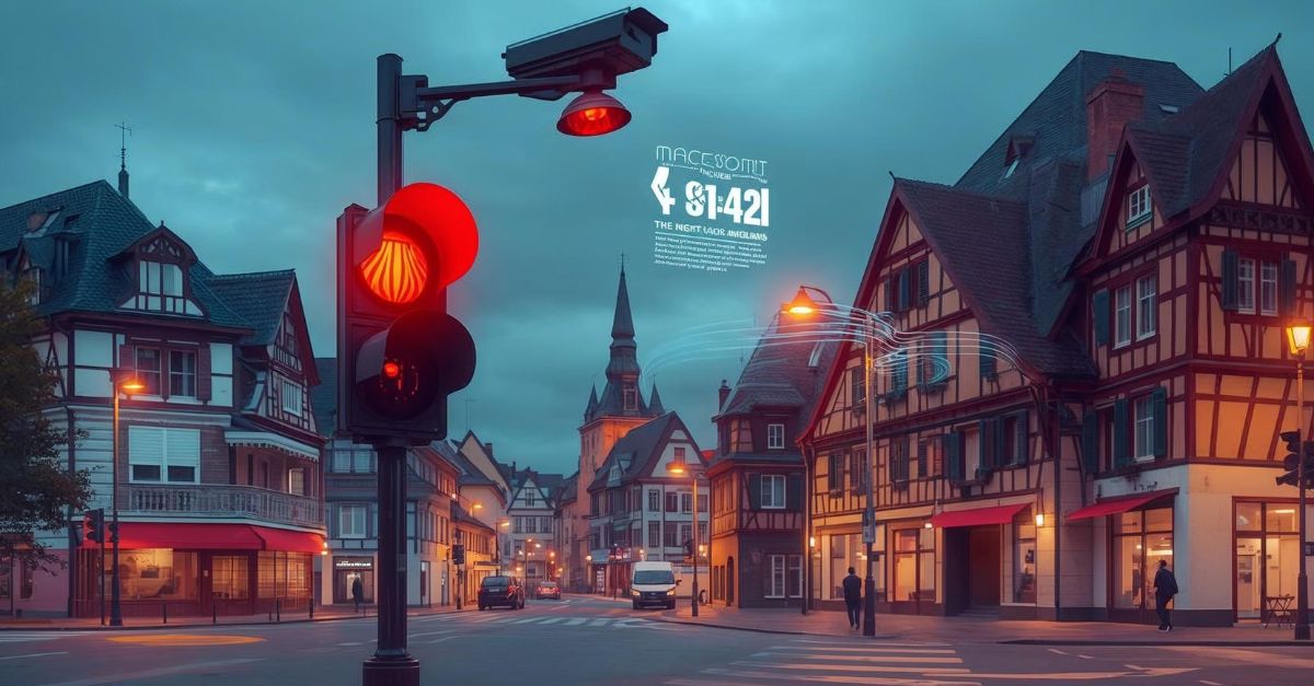 environnement sous surveillance bienveillante feu de circulation rouge du futur gérée avec l'ia à colmar alsace